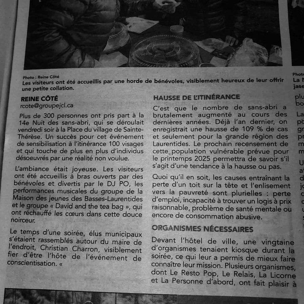 David & Les Teabags a la nuit des sans abri