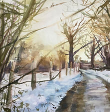 'Afternoon Walk' watercolour (27x38cm, 49x59cm framed) £245 + £40.jpg