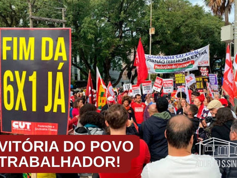 Adur celebra o fim da escala 6x1 e a defesa dos direitos dos trabalhadores