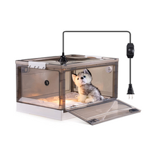 Incubator for Newborn Puppies and Kittens, Nebulized Oxygen Intensive Care Unit for Dogs and Cats, Pet incubator With Nebulization Kit and Pet Heating Iamp, Temperature Detection and Cotton Pad