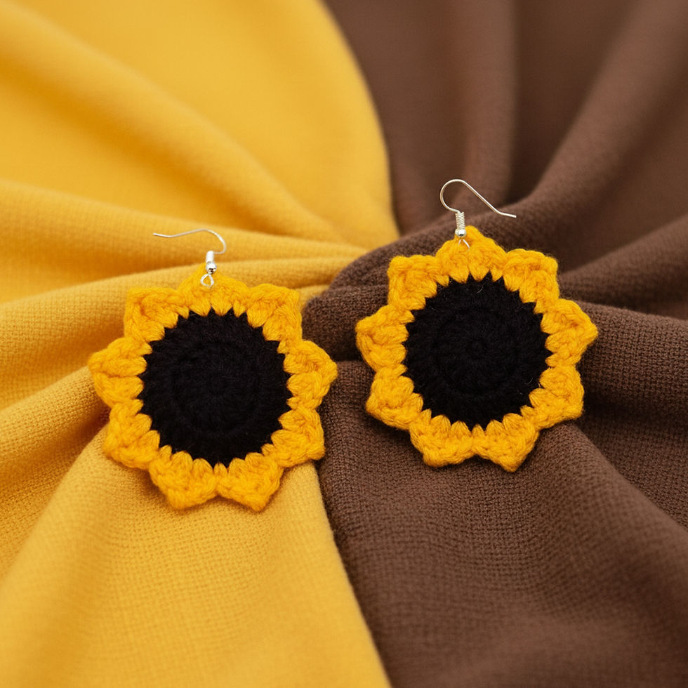 Sunflower Crochet Earrings