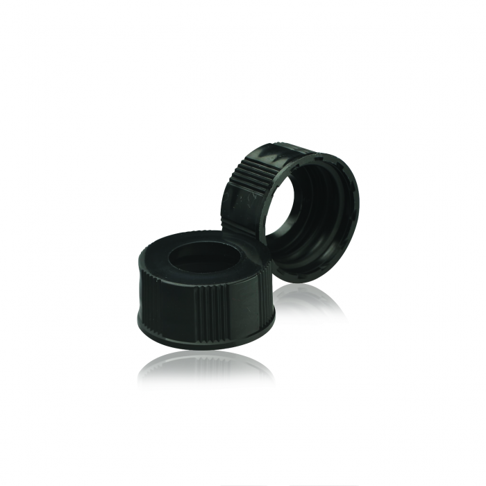 WHEATON Black Phenolic Open Top Screw Cap, 18-400