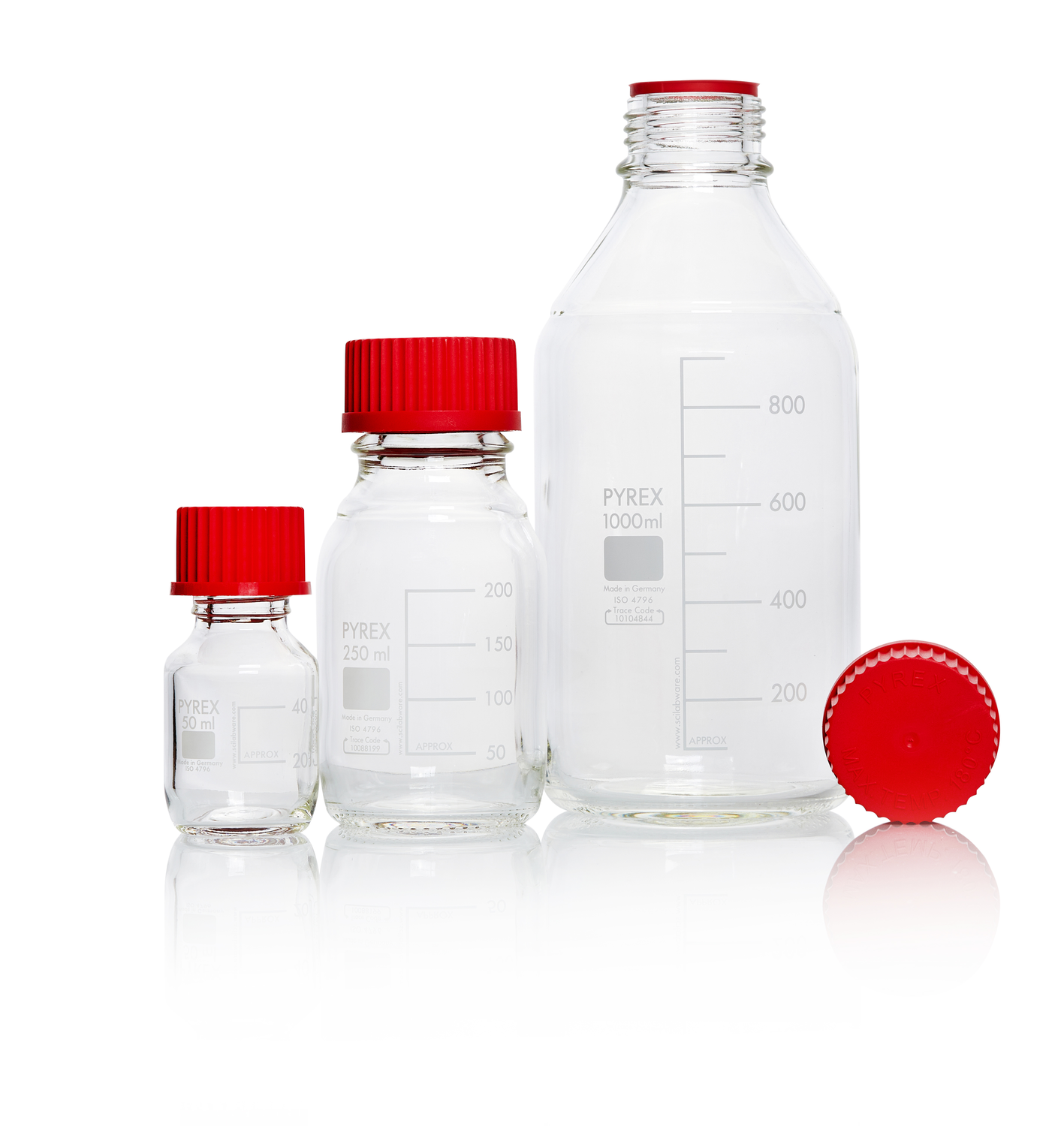 BOTTLE REAGENT 1LTR RED CAP, Pack of 10