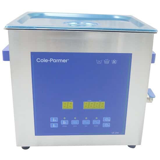 Cole-Parmer 13 Liter Ultrasonic Cleaner with Digital Timer and Heat, 230 VAC