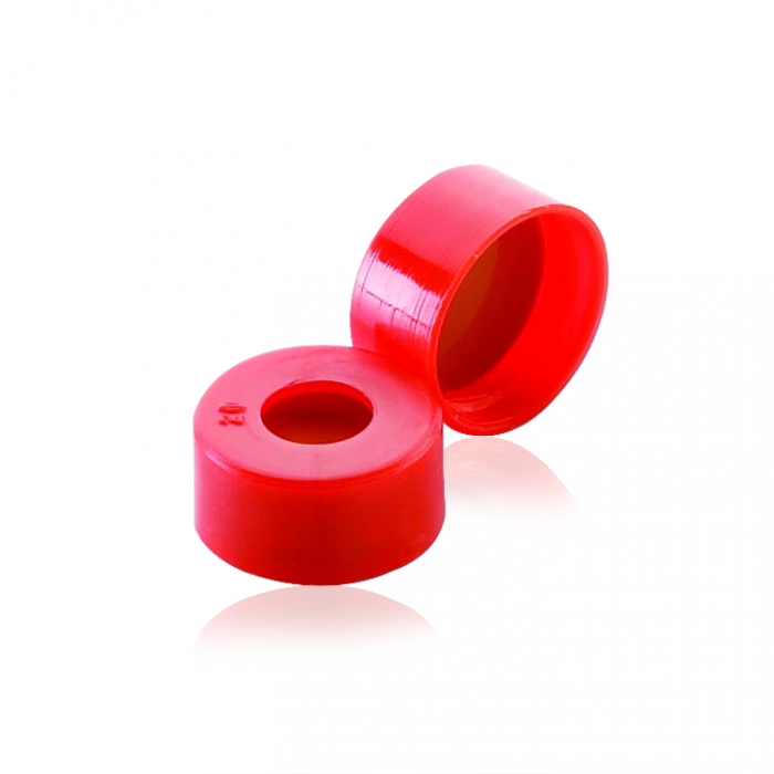 WHEATON 11mm Snap Caps, With Red PTFE / Silicone / Red PTFE Septa, Red Cap