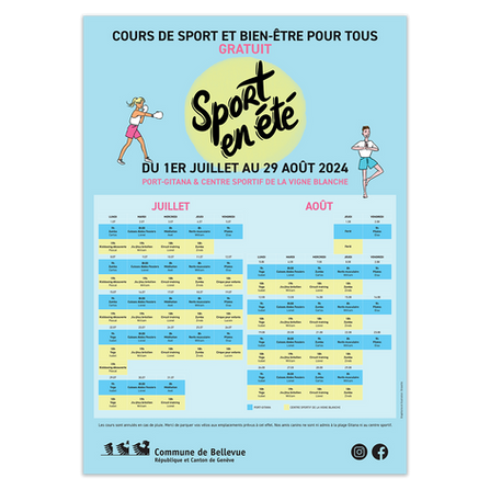 Affiche pour "Sport en été" à Bellevue, 2024