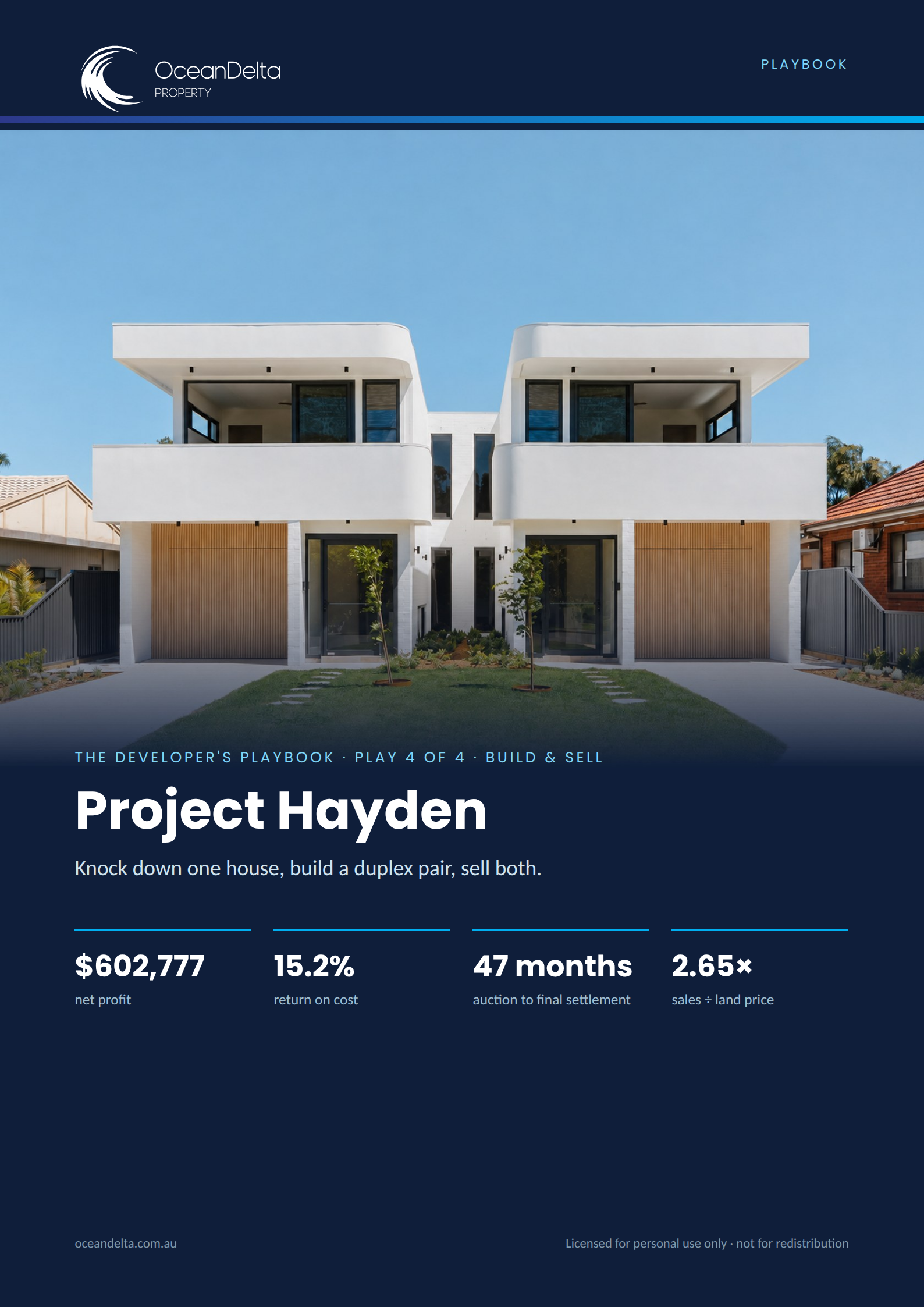 Project Hayden Playbook - Build & Sell · Play 4 of 4