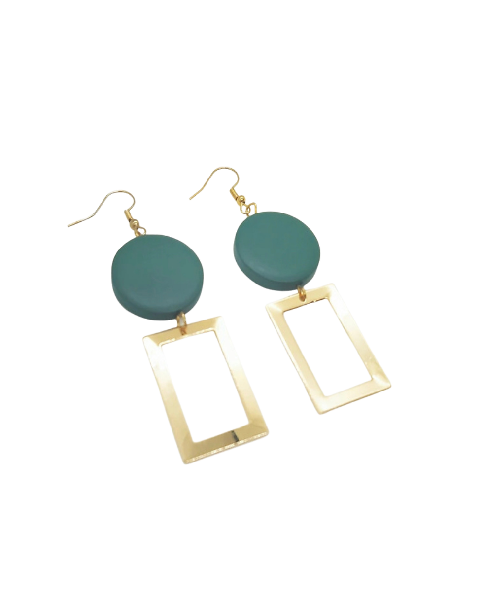 Miniature : Boucles d'oreilles Or et Vert