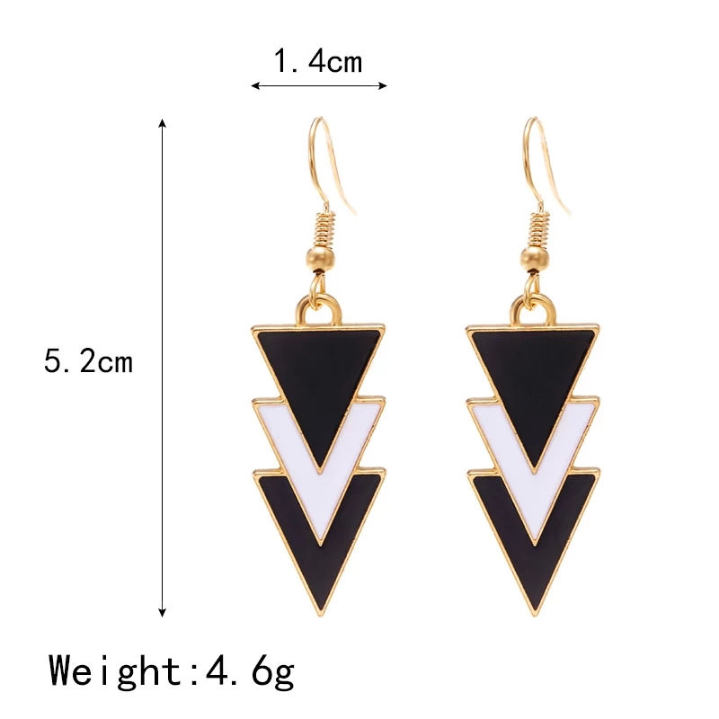 Miniature : Boucles d'oreilles noir et blanc