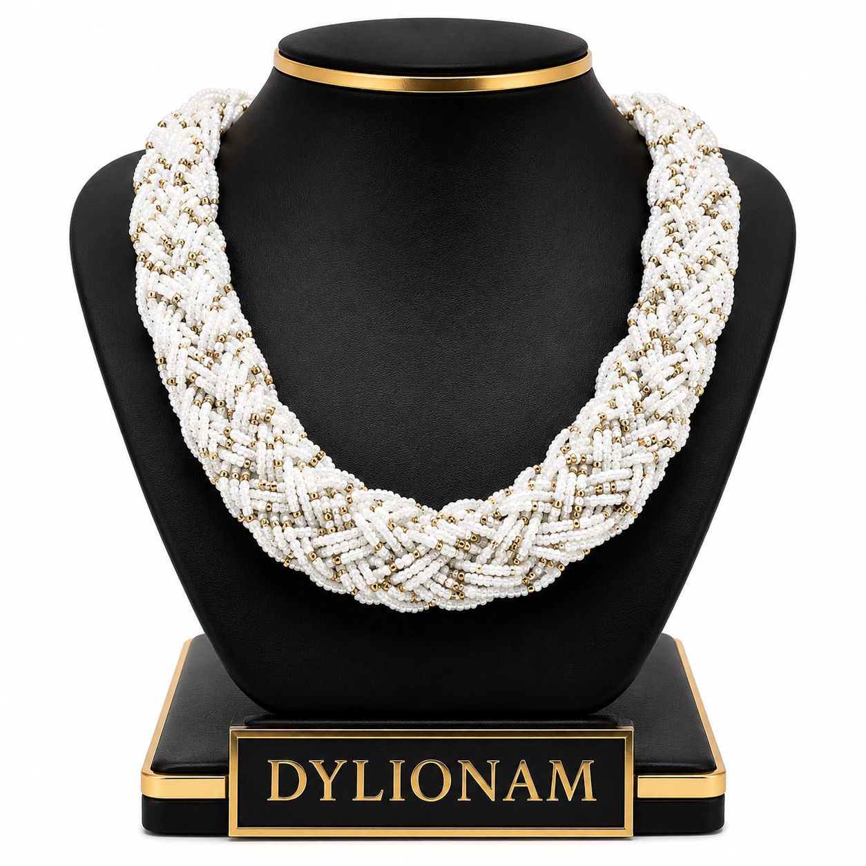 Collier bohémien Blanc & Or