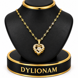 Collier en acier inoxydable doré pour femme