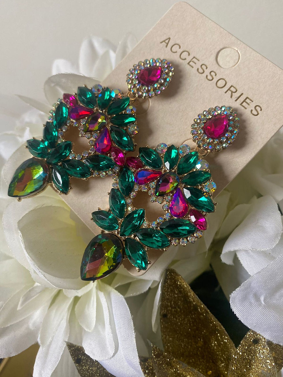 Thumbnail: Large crystal earrings