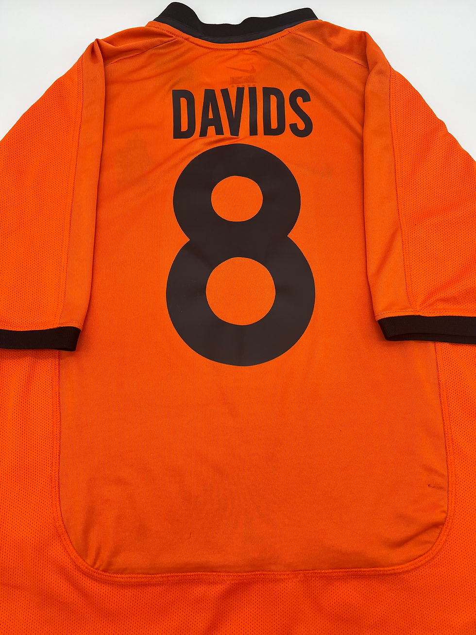 Thumbnail: davids netherlands 2000 home jersey l back close up view