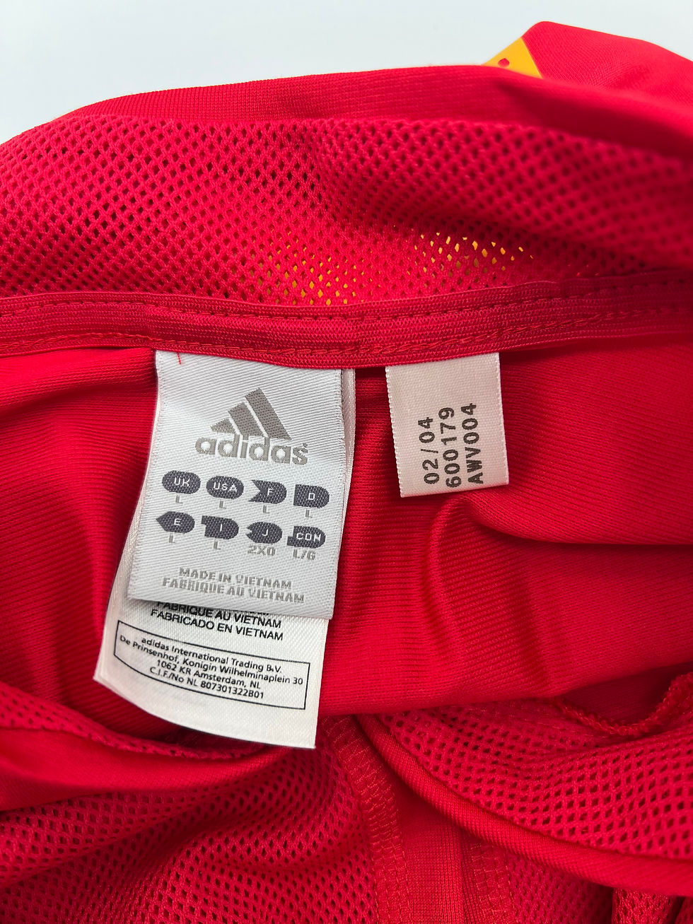 Thumbnail: Puyol Spain 2004 Homes Jersey L Tags Close Up View