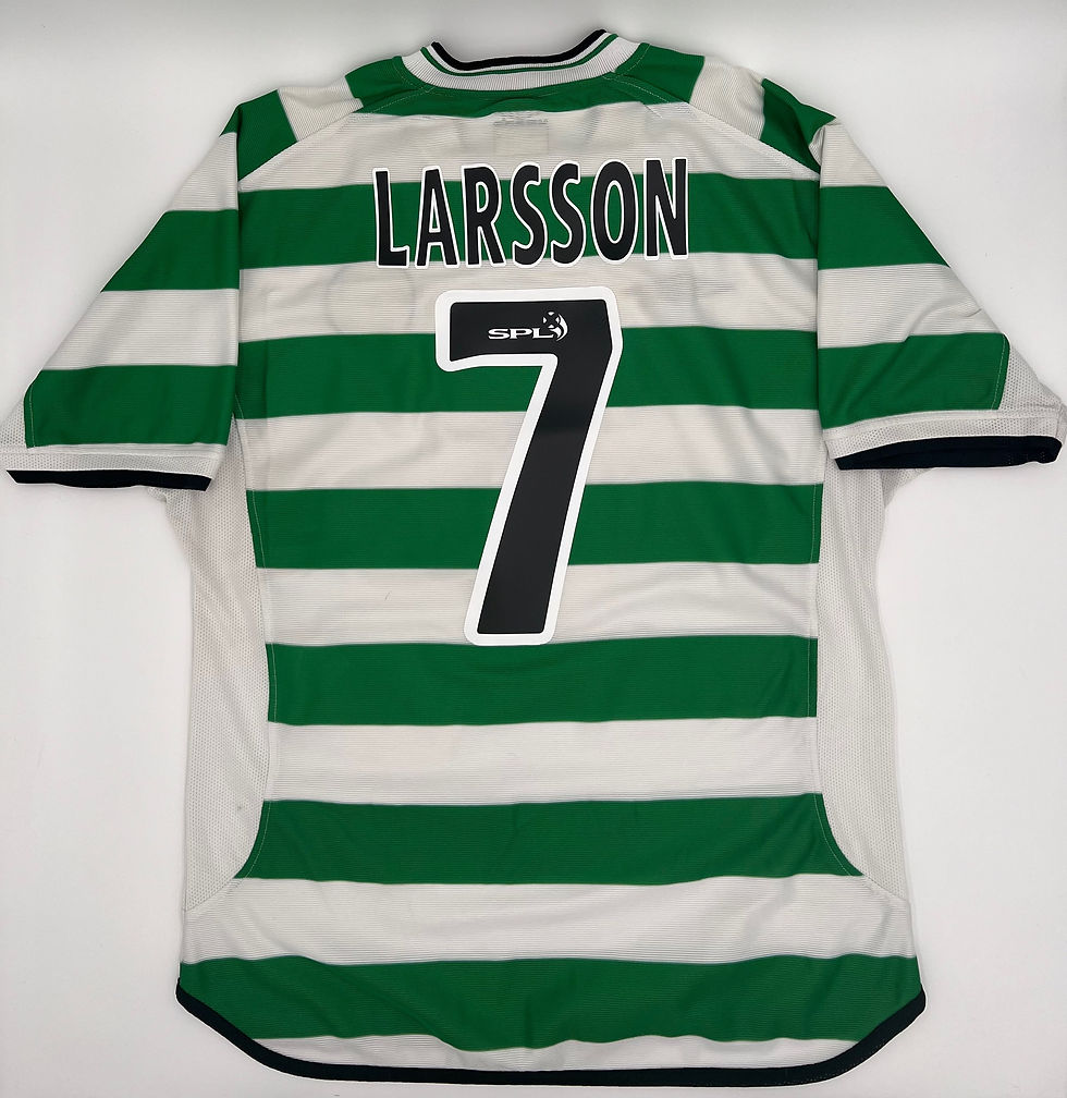 Celtic Glasgow 2001/2002 Home Henrik Larsson #7 Soccer Jersey (M)