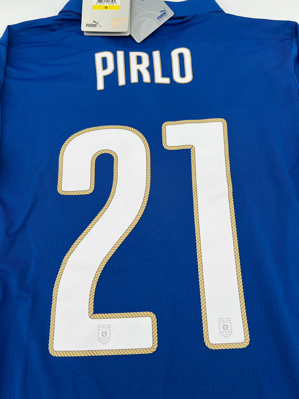 Thumbnail: Pirlo italy 2014 home jersey BackClose Up View