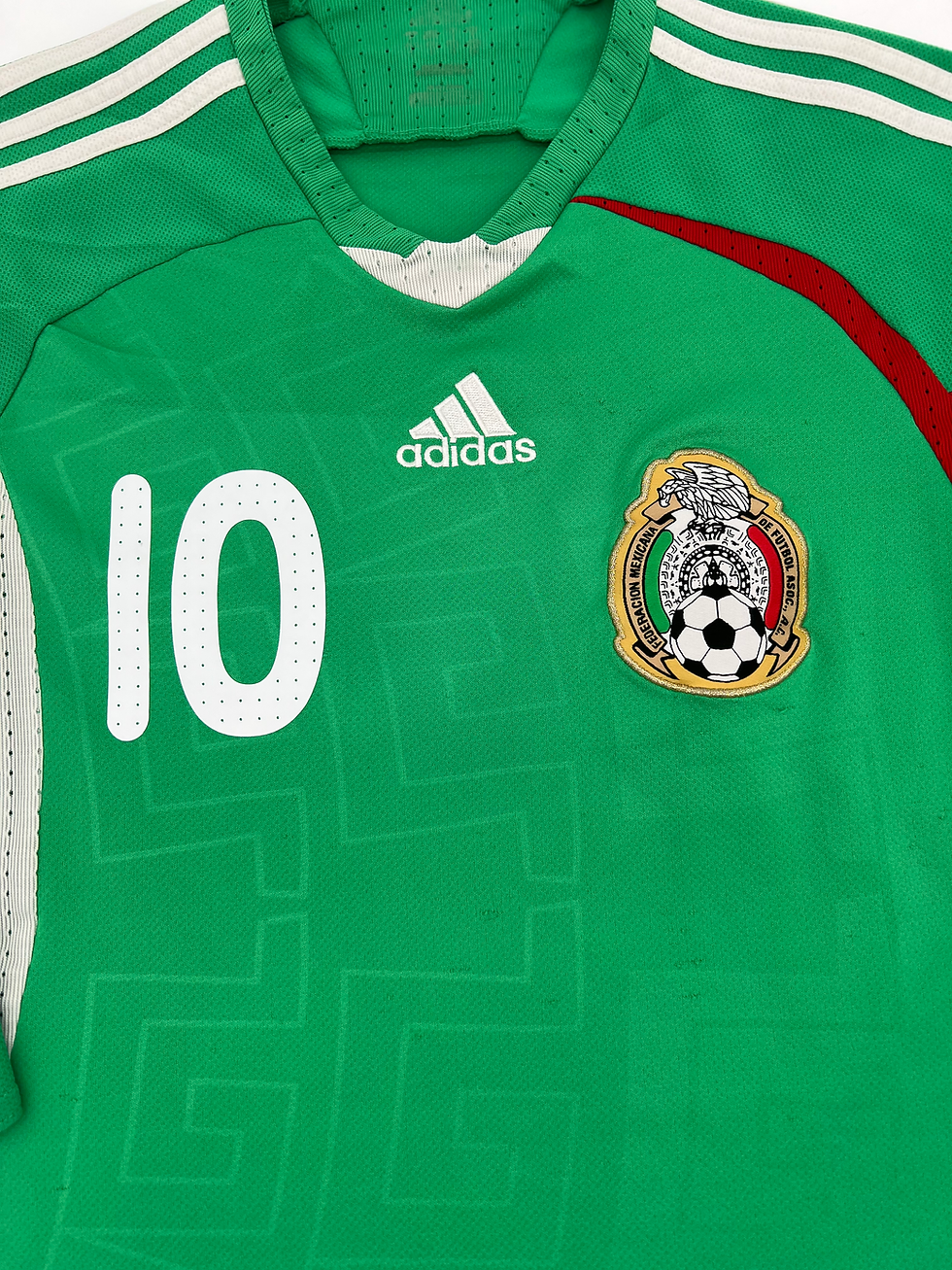 Thumbnail: Mexico 2008/2009 Home C. Blanco #10 Long Sleeve Soccer Jersey (M) Front Close Up View