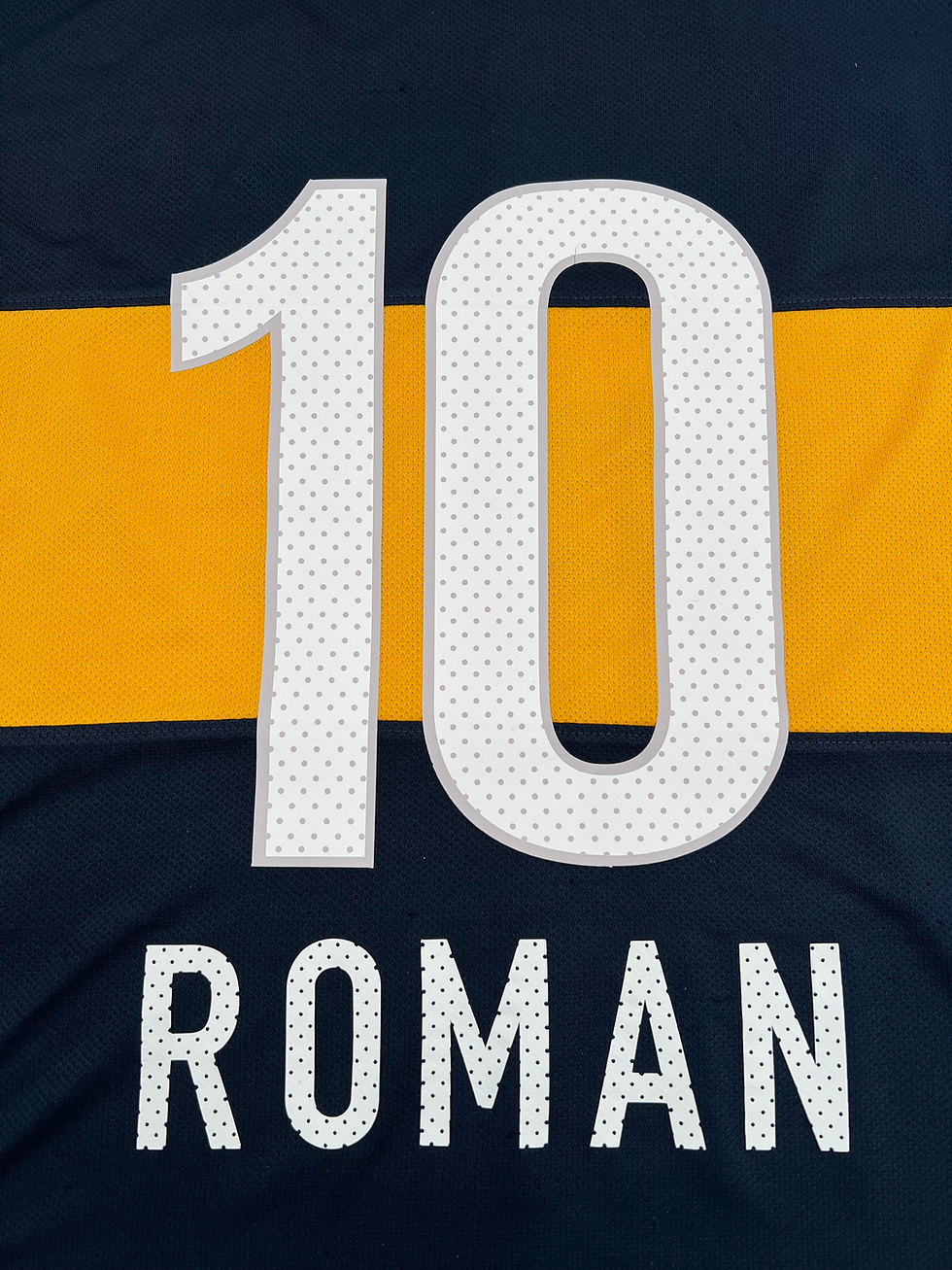 Thumbnail: CA Boca Juniors 2012/2013 Home Riquelme #10 Soccer Jersey (XL) Back Close Up View