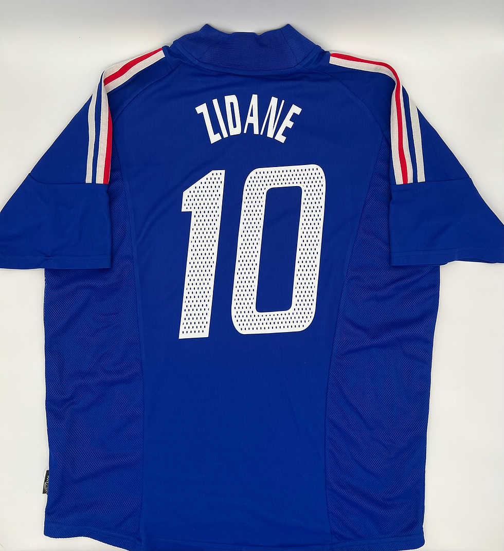 France 2002/2003/2004 Home Zidane #10 Soccer Jersey (L) Back View