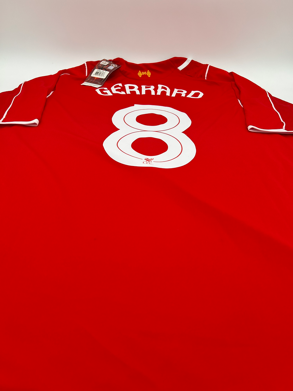 Thumbnail: New Liverpool 2014/2015 Home Gerrard #8 Soccer Jersey (XL) Back Parallel View