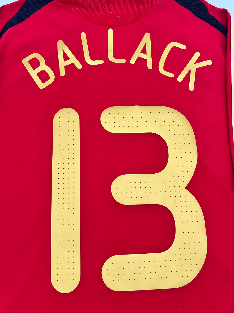 Thumbnail: Ballack Germany 2008 Away Jersey M Back Close Up View