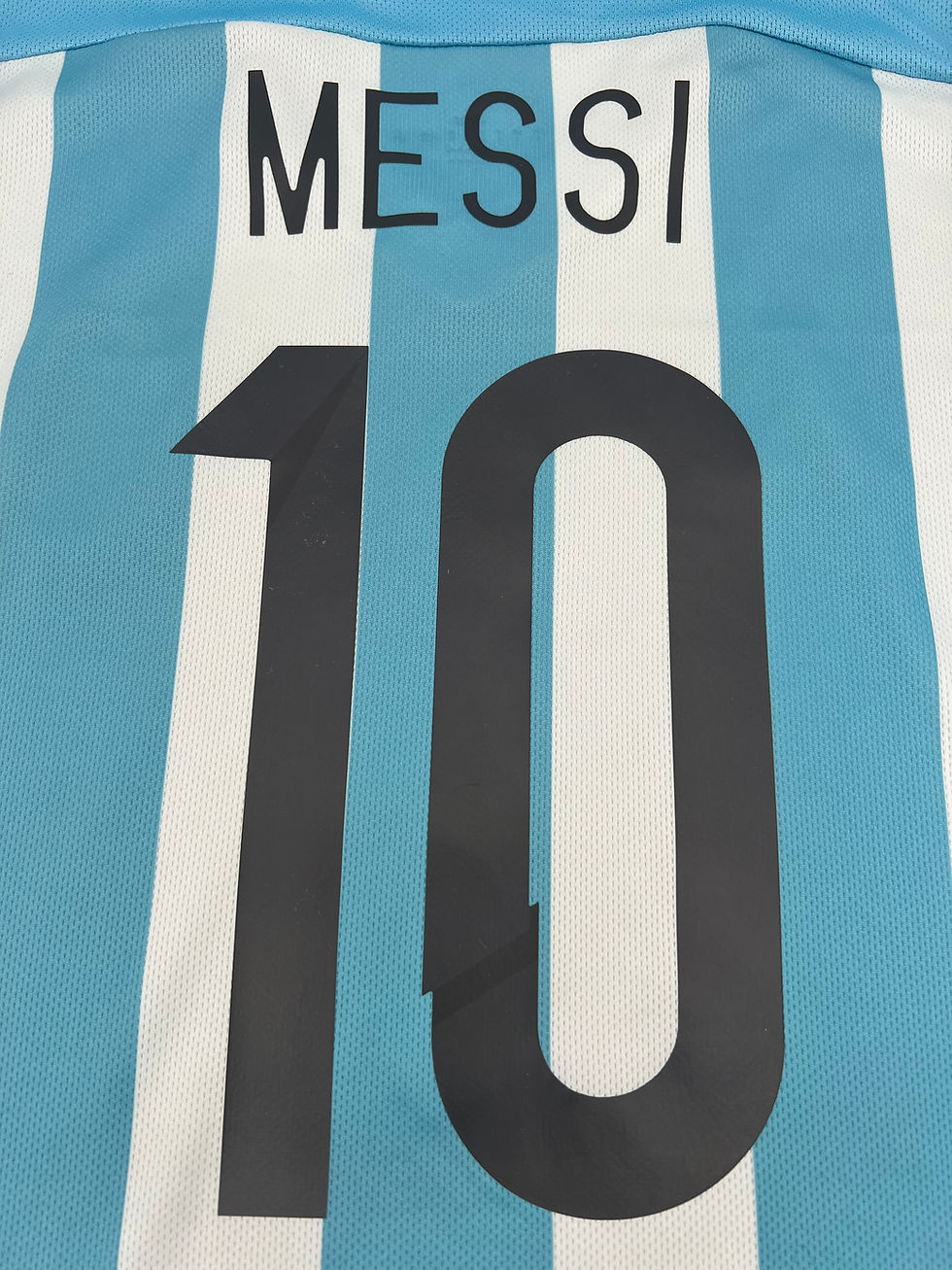 Thumbnail: messi Argentina home 2015 jersey Back Close Up View