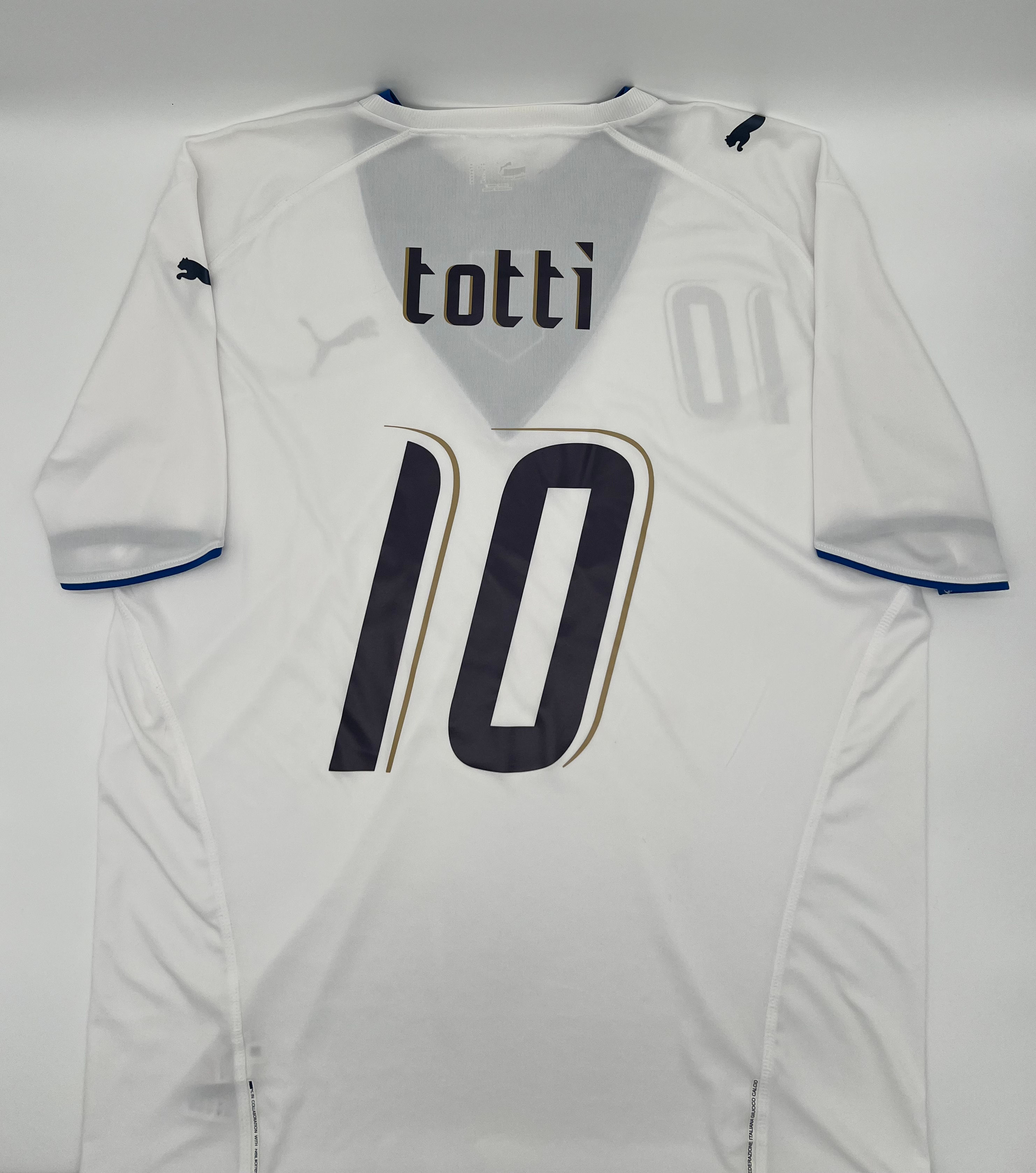 totti italy 2006 away jersey Back View
