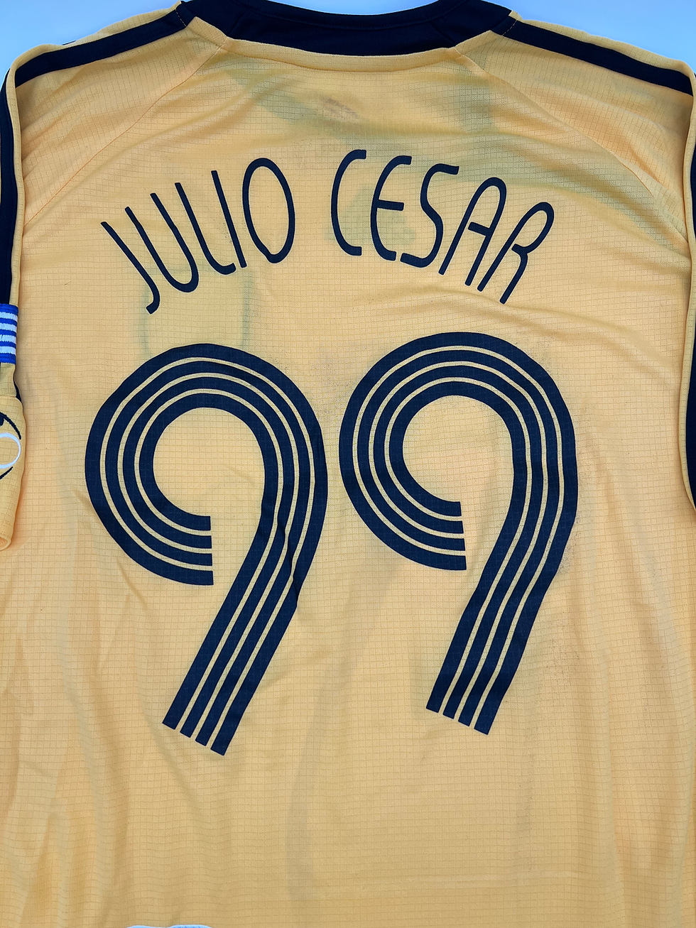 Thumbnail: AEK Athens 2006/2007 Home Julio Cesar #99 Soccer Jersey (XL) Back Close Up View