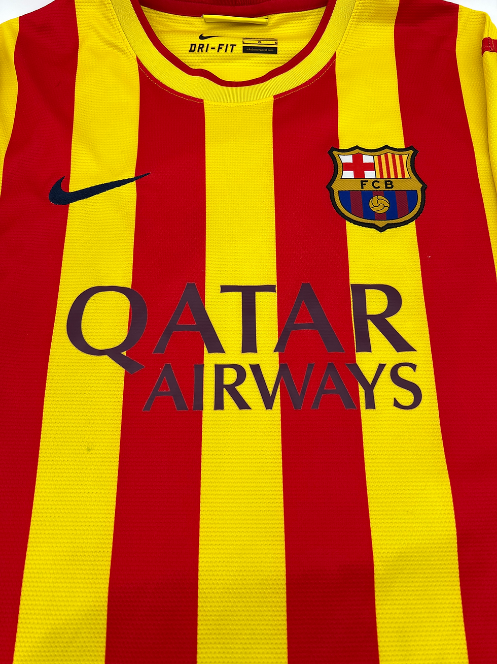 Thumbnail: Messi Barcelona 2013 Away Jersey L Front Close Up View