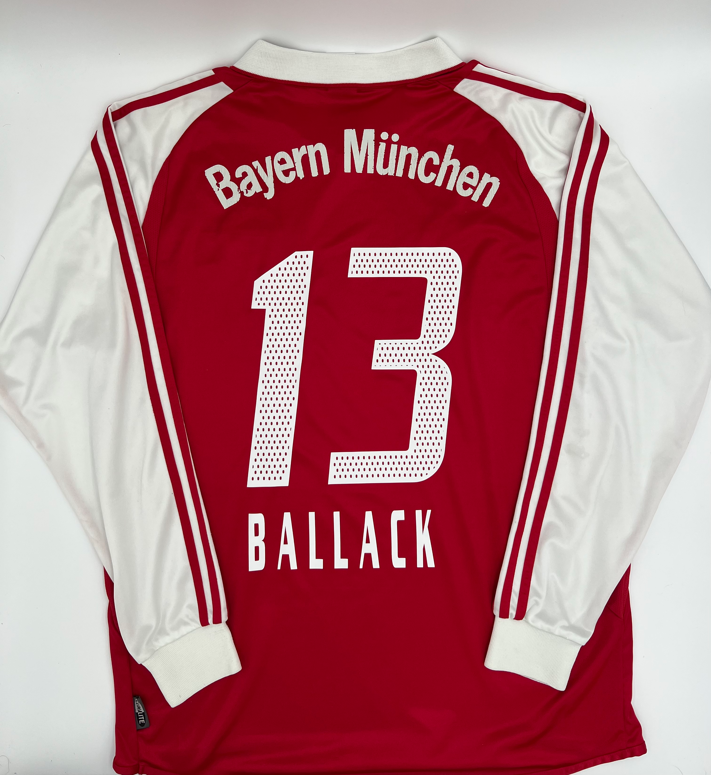 Bayern Munich 2004/2005 Home Ballack #13 Long Sleeve Soccer Jersey (L) Back View