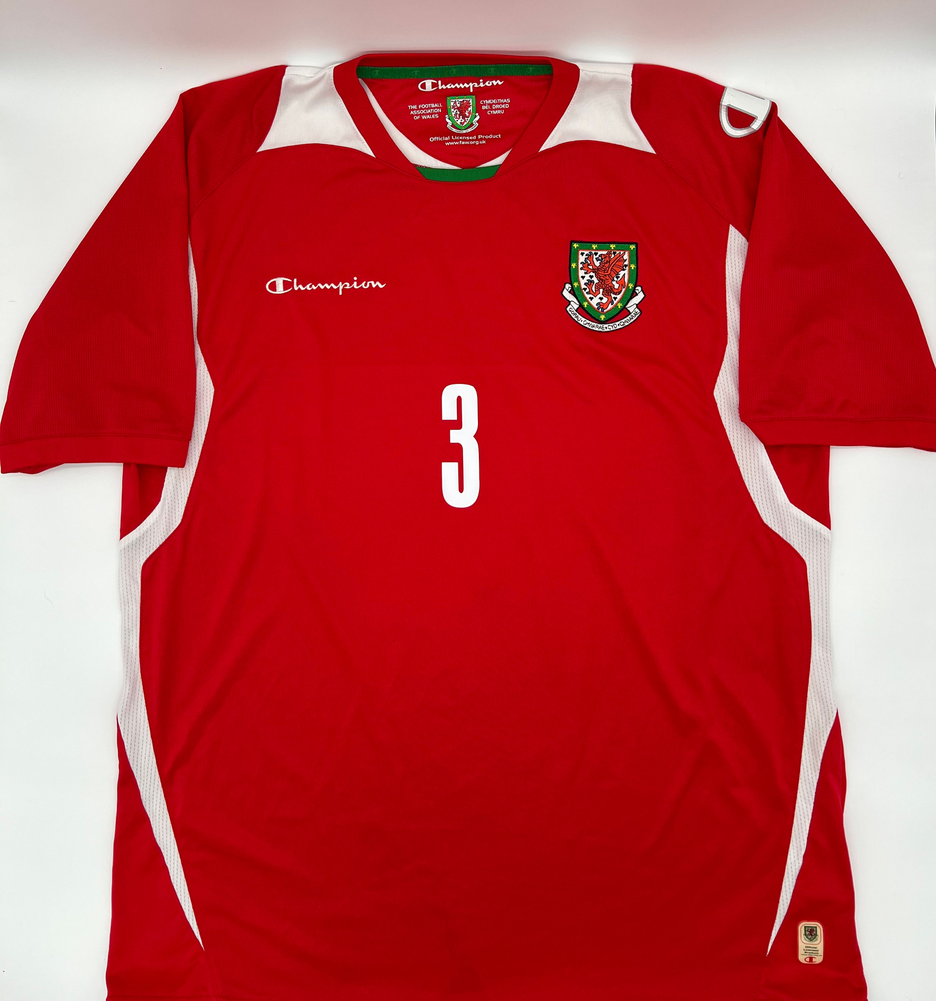 Wales 2008/2010 Home #3 (Bale) Soccer Jersey (XXL)