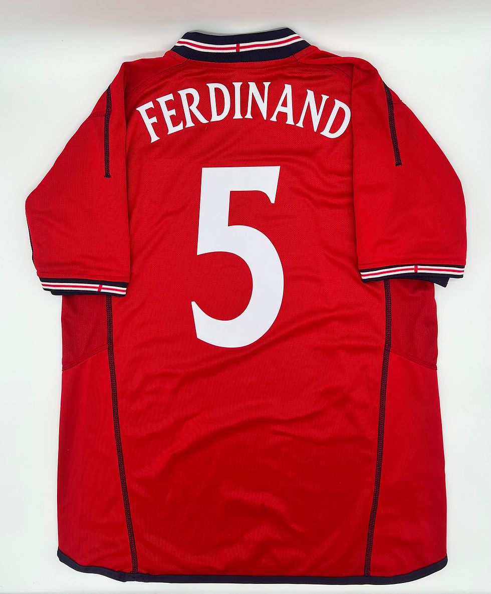 Ferdinand England 2002 Away Jersey l Back View