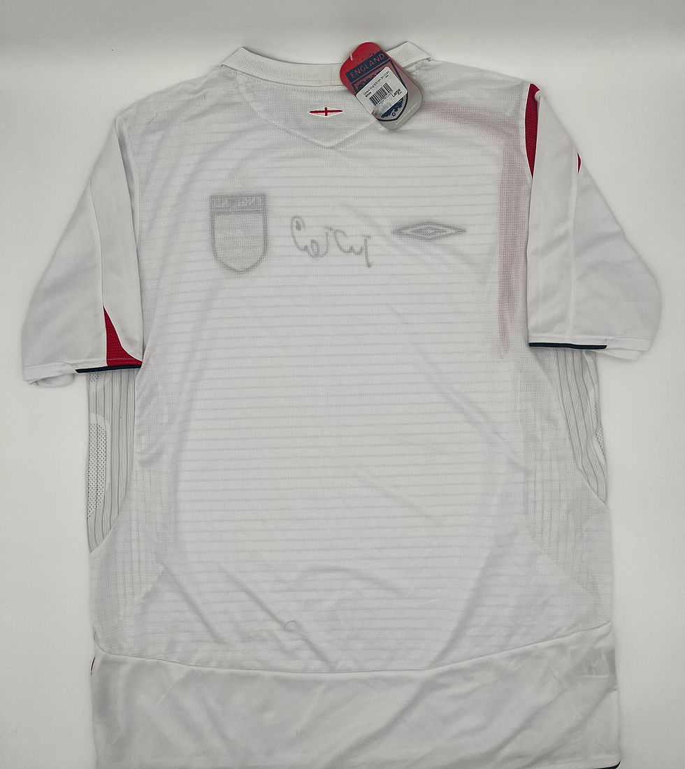 Thumbnail: England 2006 John Terry Signed Jersey Back Close Up View