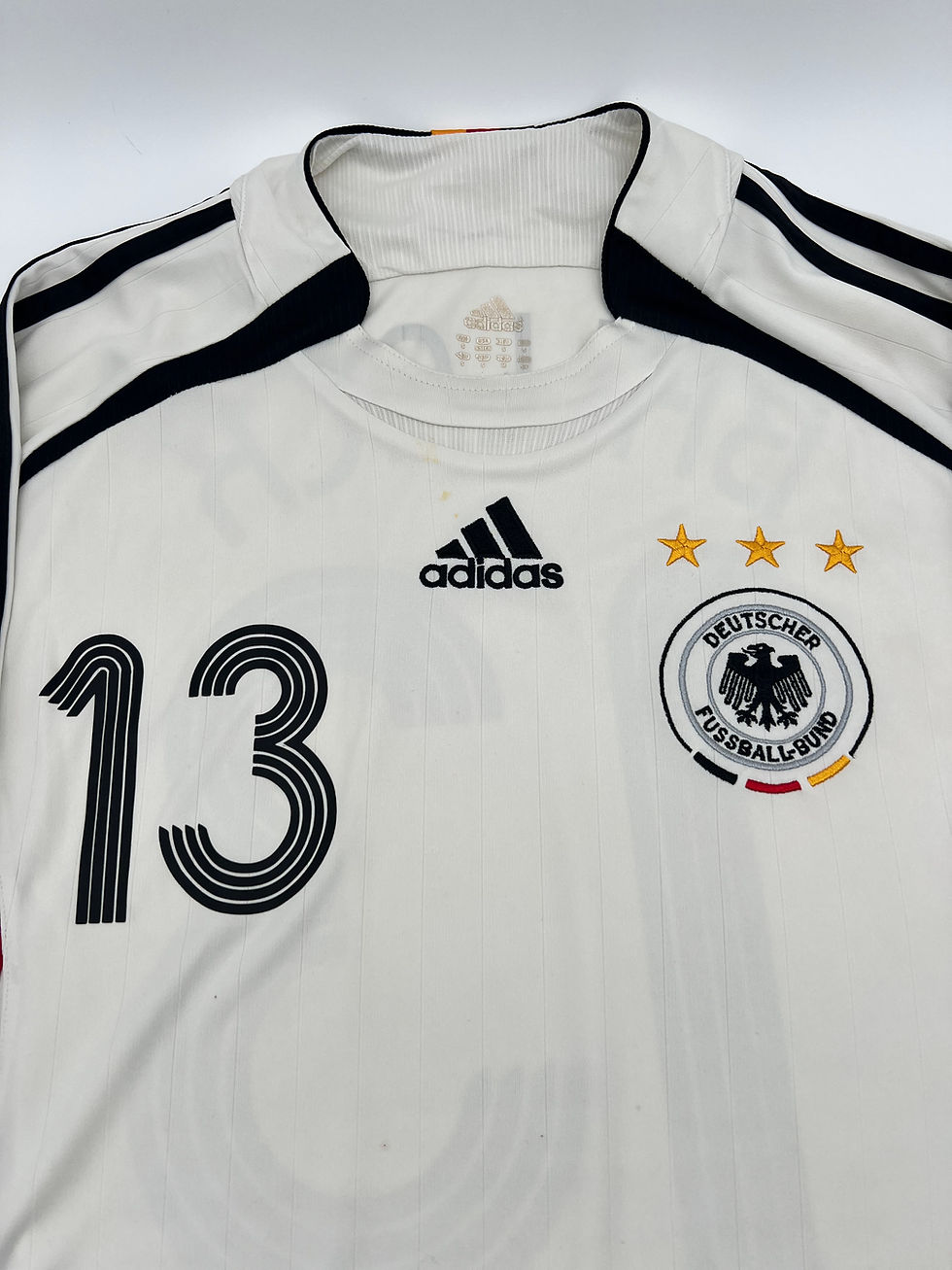 Thumbnail: ballack germany 2005 home jersey s Front Close Up View