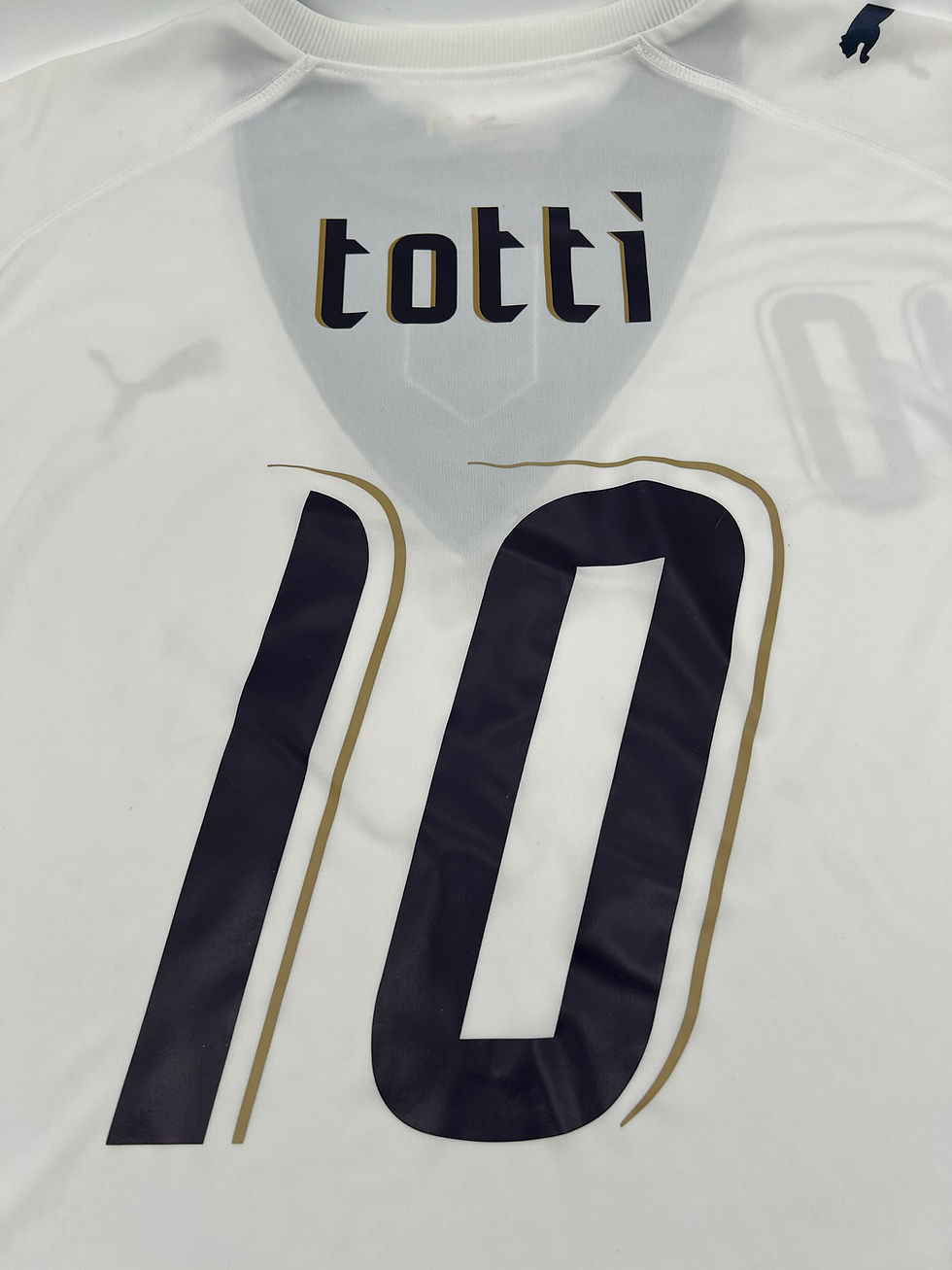 Thumbnail: totti italy 2006 away jersey Front Close Up View