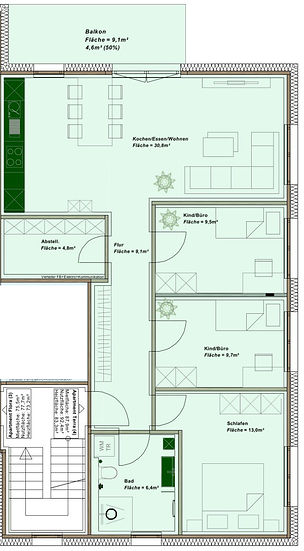 Grundriss des Apartments