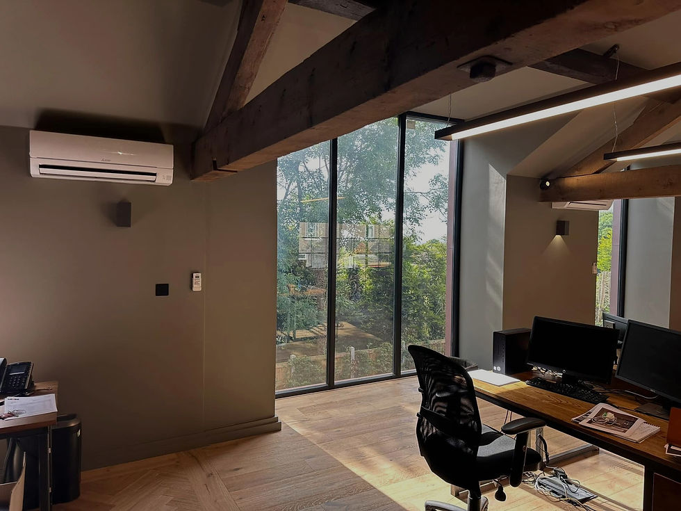 ommercial property interior during Alpine Air Conditioning installation project.