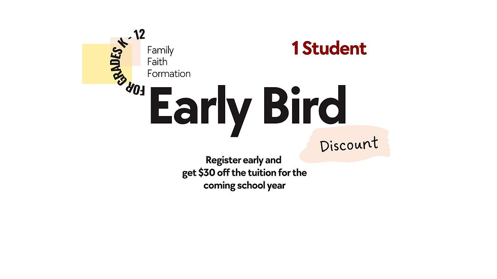 EARLY BIRD DISCOUNT Tuition for 1 Student (2026-2027)