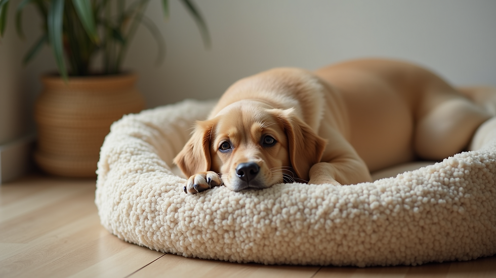 Close-up view of eco-friendly pet bed made from organic materials