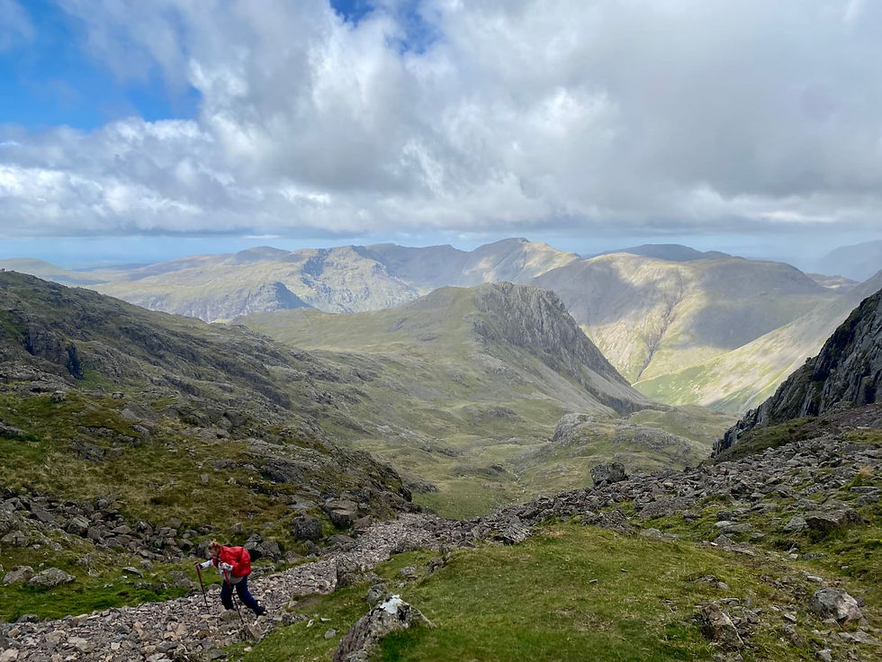 Hiking through Corridor Route to Scafell Pike