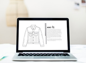 Laptop with Fashion Sketch