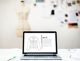Laptop with Fashion Sketch