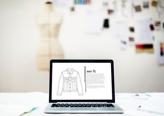 Laptop with Fashion Sketch