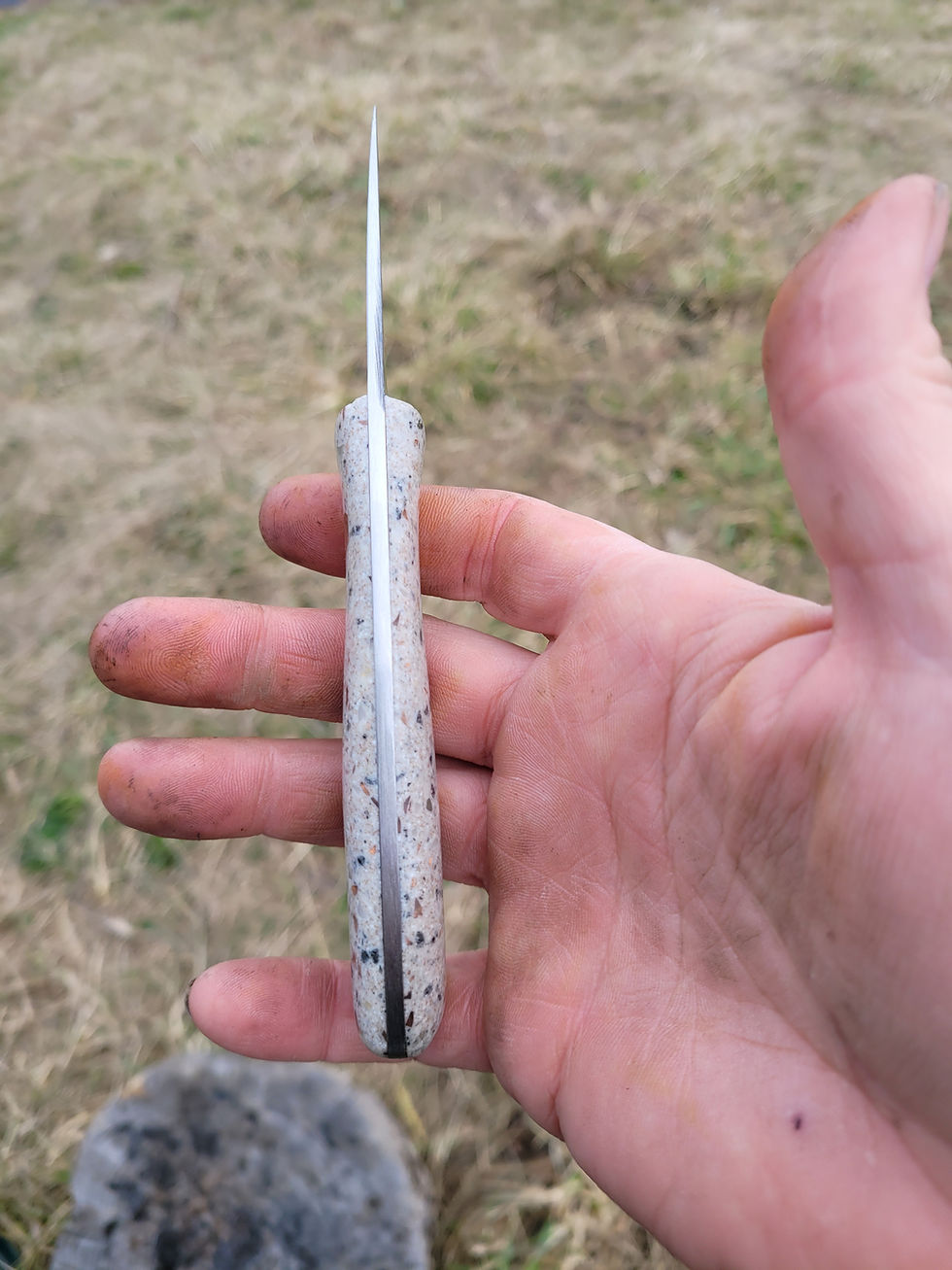 Thumbnail: 3.5inch Solito EDC/Outdoor knife with copper/crystal corrian handle