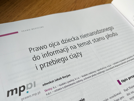 Prawo ojca dziecka nienarodzonego do informacji na temat stanu płodu oraz przebiegu ciąży