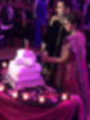 Bride & Groom sat on their cake