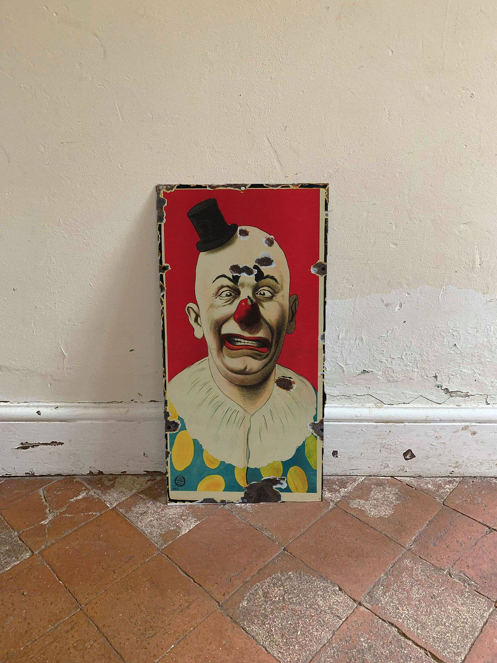 Circus  Clown Sad Face  Metal Sign