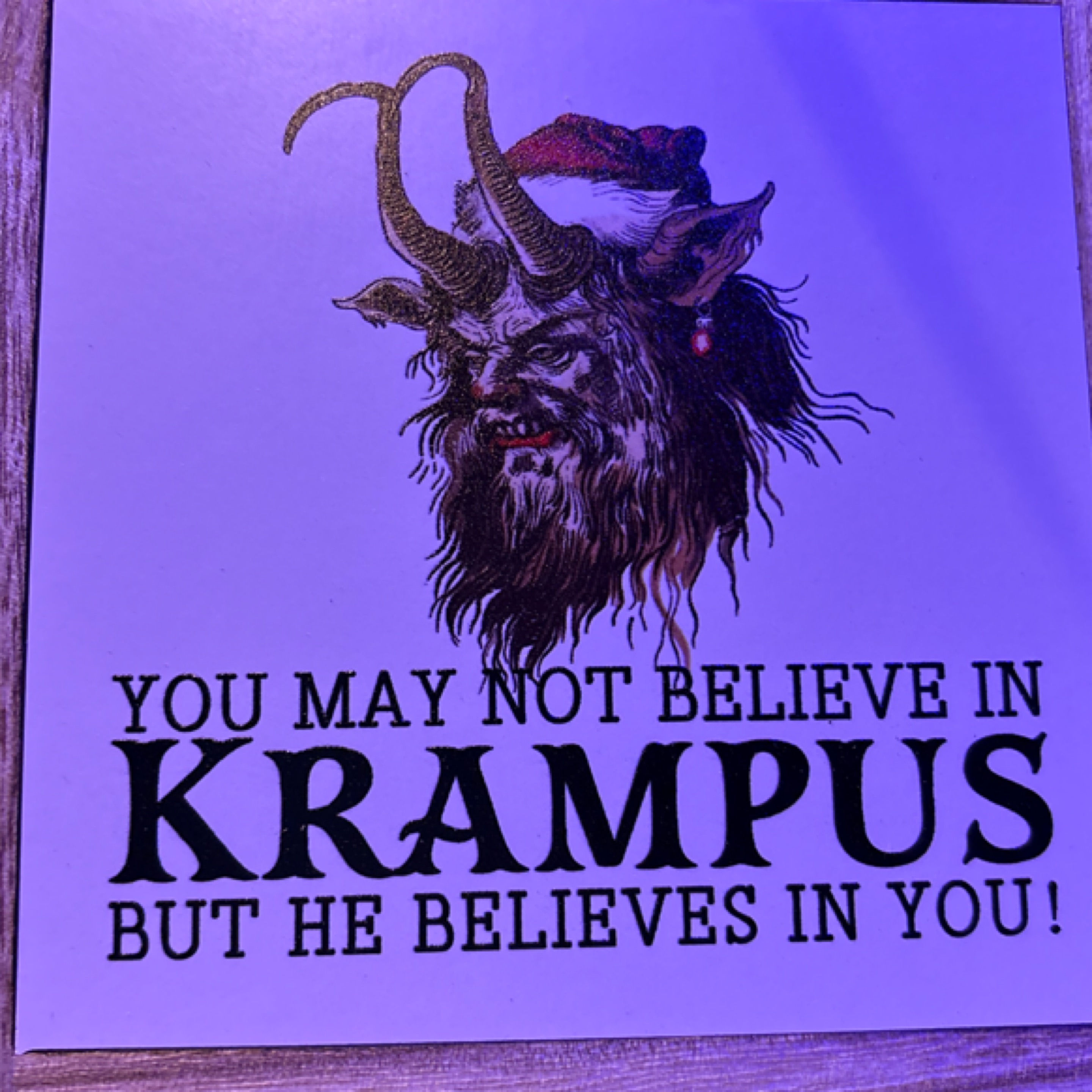 Krampus Believes in You Wood Plaque