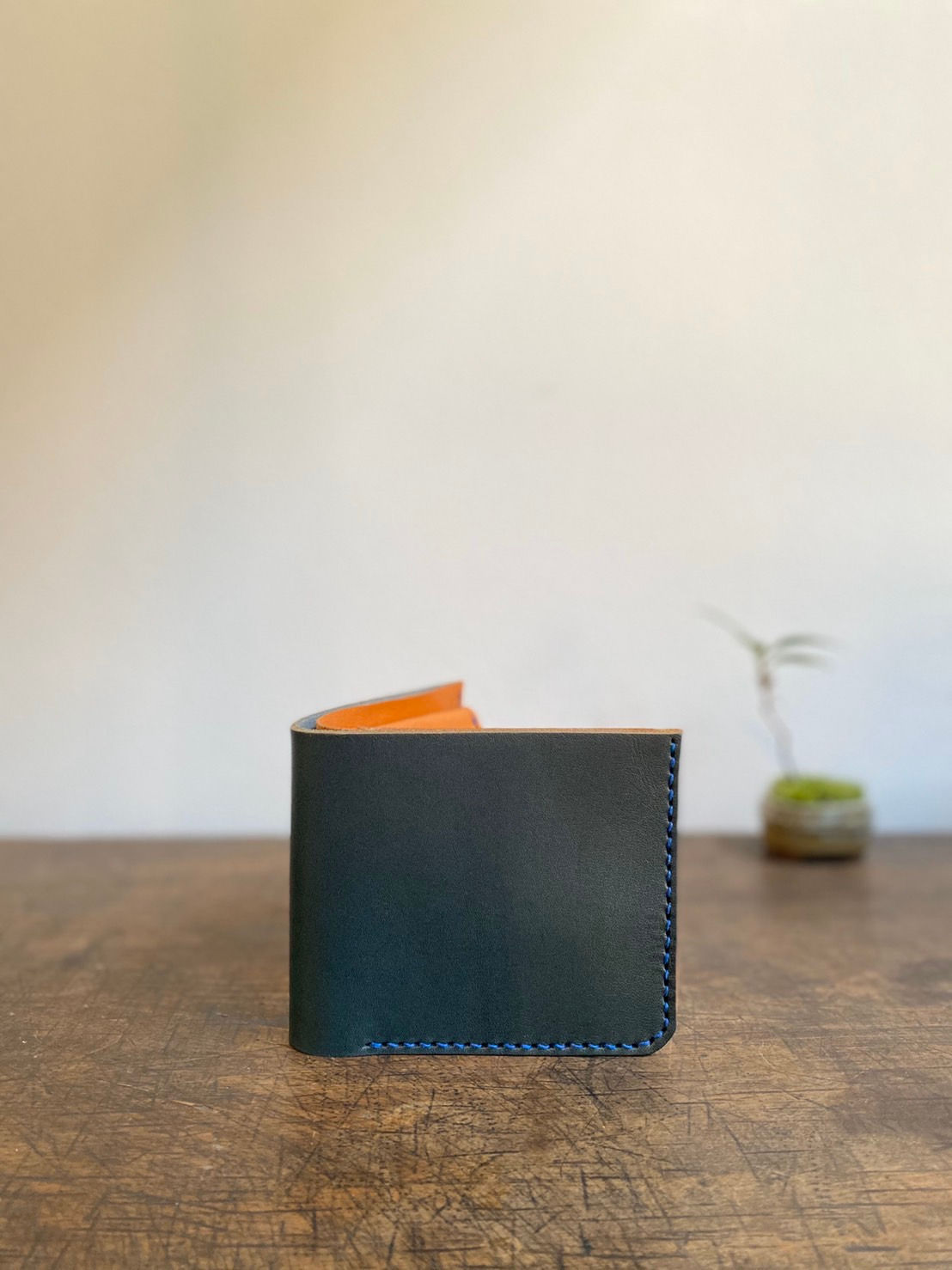 クラニック二つ折り財布 青緑