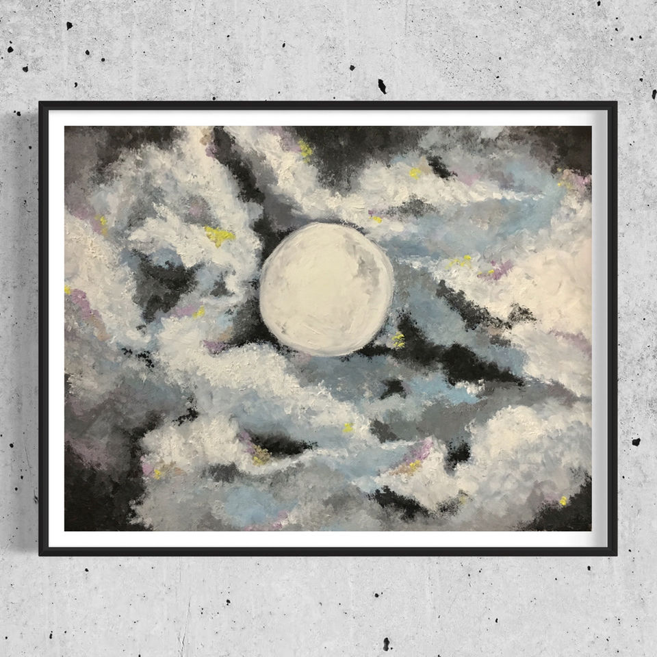 We don’t always have to burn like the sun. The moon shine is also so beautiful.
Oil on canvas 30x40cm